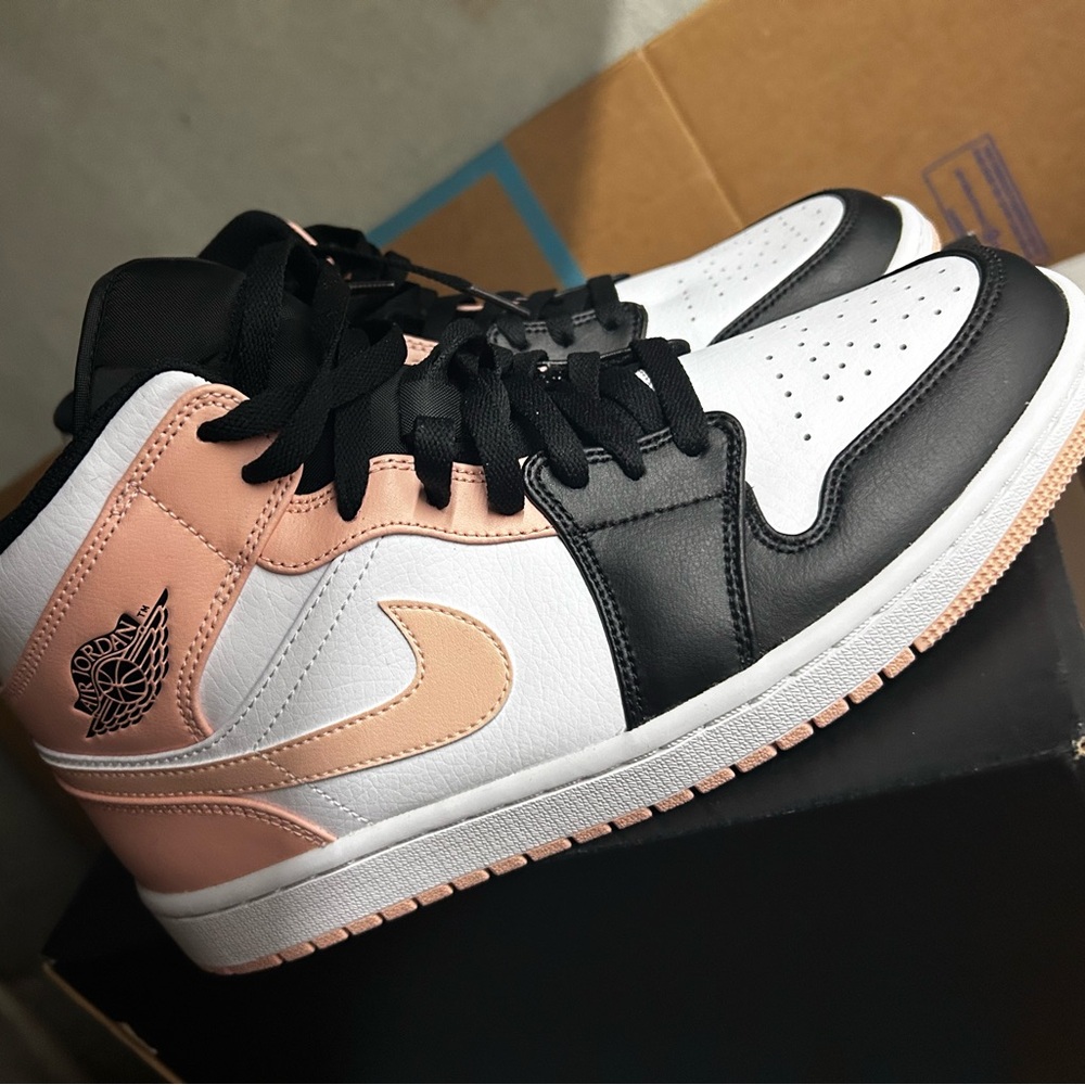 Jordan Air Mid Sneakers in Black and Orange